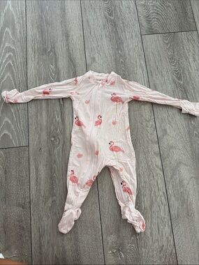 Pink Flamingo Footed One-Piece Pajama for Kids